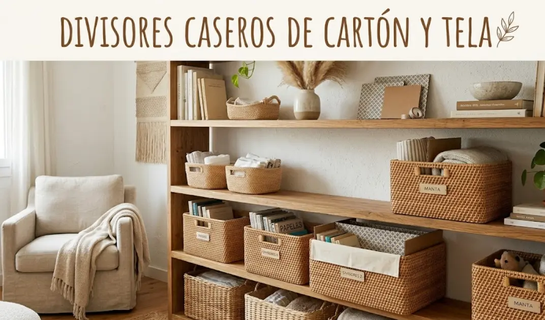 Divisores caseros: cómo reciclar cajas de cartón con tela bonita